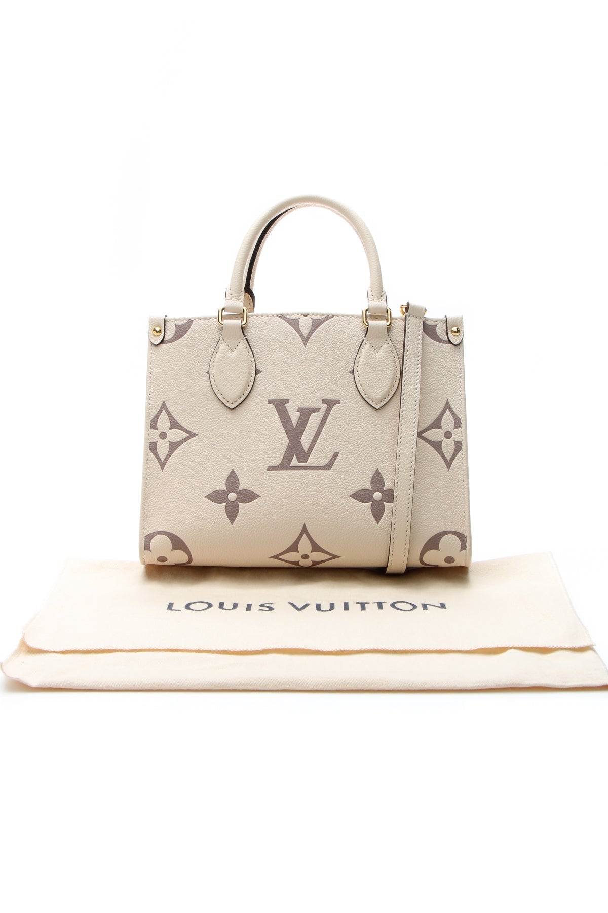 Bicolor Empreinte Onthego Bag PM Tote Bag - Cream/Rosewood