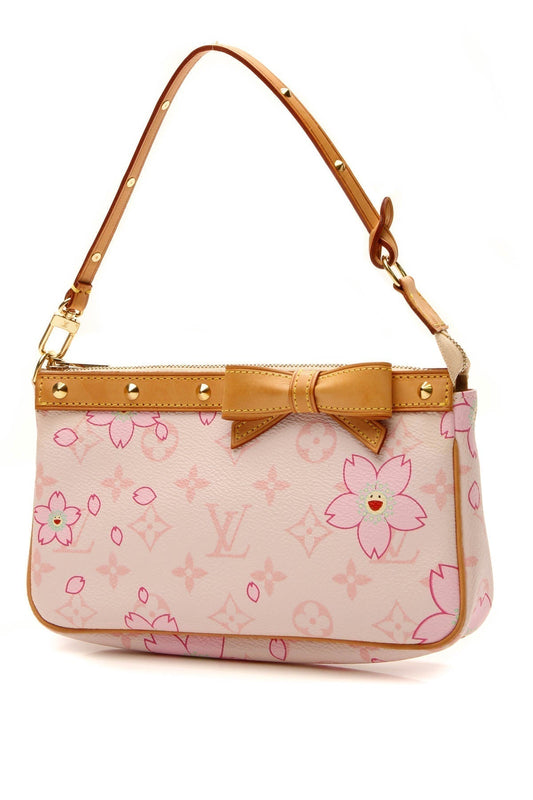 Cherry Blossom Pochette Accessories Bag - Pink Monogram