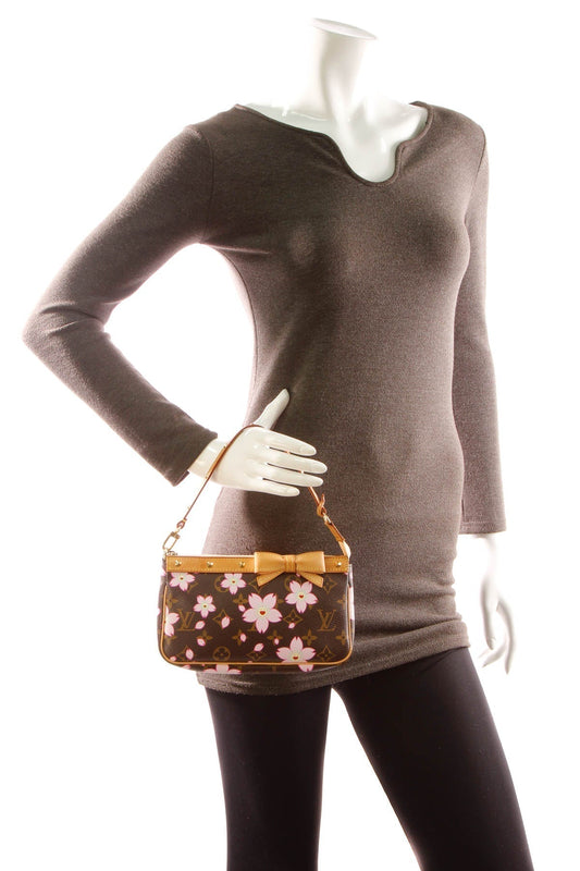 Cherry Blossom Pochette Accessories Bag - Monogram