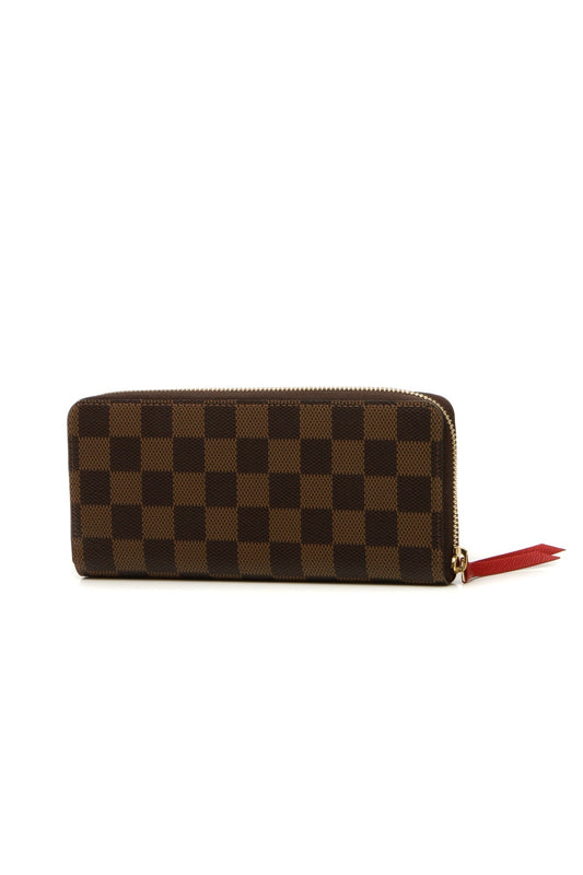 Clemence Wallet - Damier Ebene/Cerise