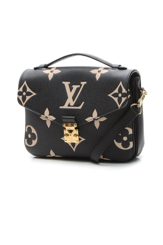 Bicolor Empreinte Pochette Metis Bag - Black/Beige