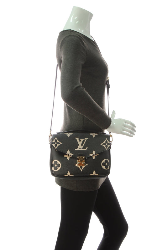 Bicolor Empreinte Pochette Metis Bag - Black/Beige