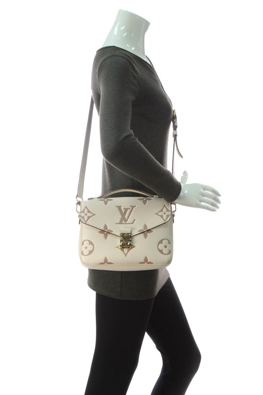 Bicolor Empreinte Pochette Metis Bag - Cream/Dove