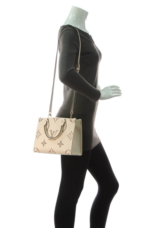 Bicolor Empreinte Onthego Bag PM Tote Bag - Cream/Rosewood